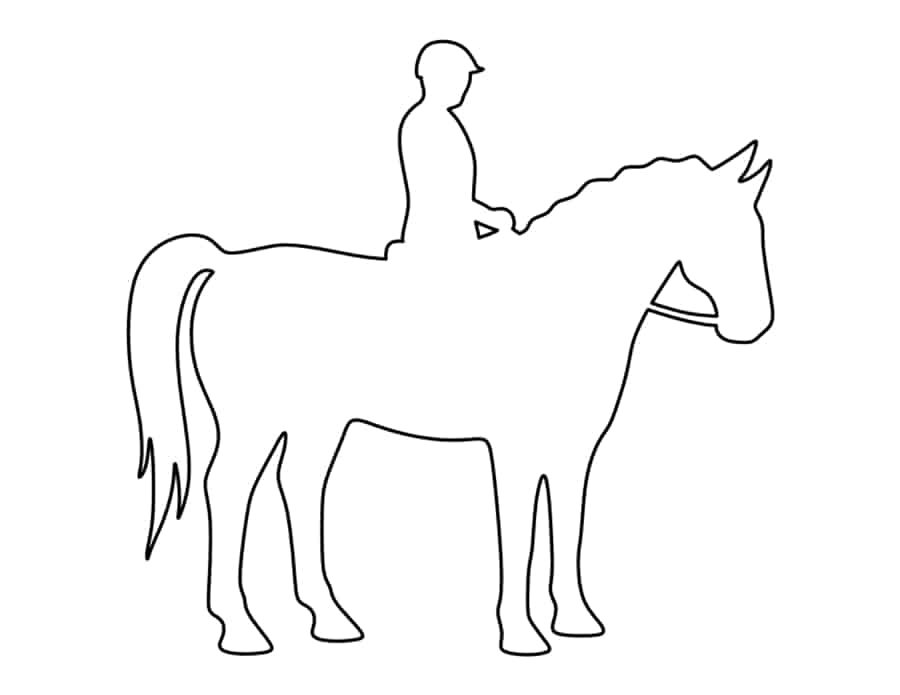 Horse And Rider Coloring Pdf Free Vectors